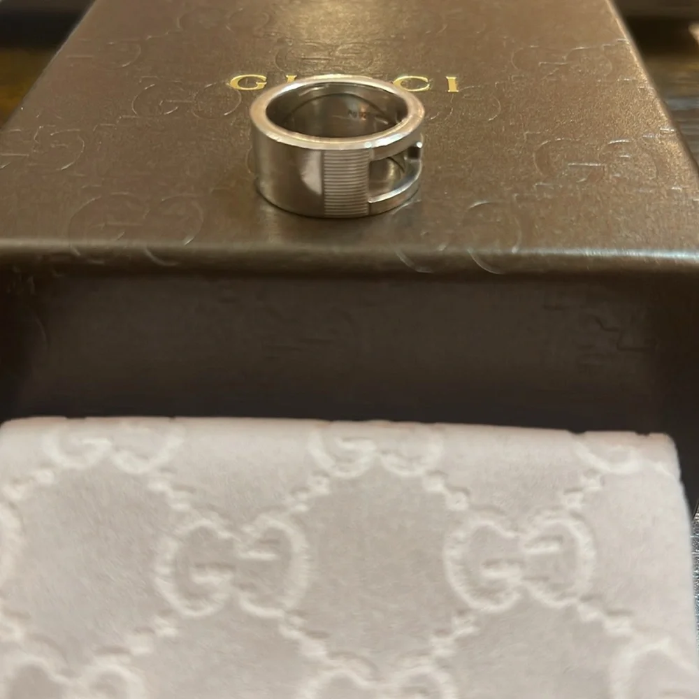 Gucci 92.5 Silver Ring Size 7 US 4 - Picture 9 of 10